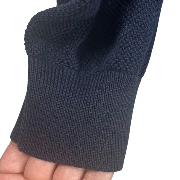 TRICOT MARINE Yachting Navy V-Neck Waffle Knit Long Sleeve Men's Large Shirt - Picture 6 of 11